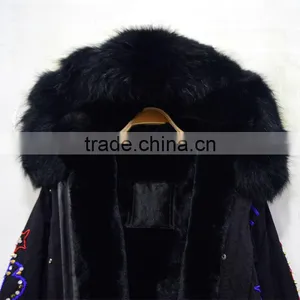 New Fashion Black Long Britain Beading Faux Fur Coat for Men thumbnail-2