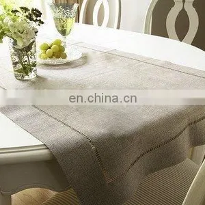 100% Pure Linen Hemstitched Table Runner in Natural Color for Wholesale thumbnail-1