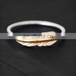 Custom Gold and Silver Nautical Feather Rings thumbnail-1