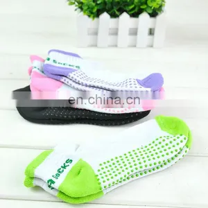 Silicone Dot Cotton Non Slip Skid Yoga Pilates Socks With Grips Cotton for Women thumbnail-1