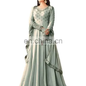 Anarkali Style Semi Stitched Party Wear Georgette Suits Dress Material 2017 thumbnail-1