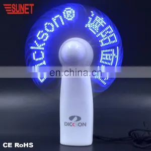 2018 SUNJET Hot Sale Best Promotion Gift LED Message Flashing 6 Message 120 Letters Hand Held Mini Fan thumbnail-2