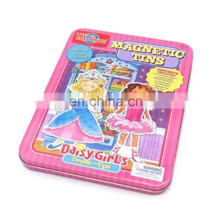 Flat Tin Pencil Case for Penoils for Children With Daisy Girls thumbnail-2