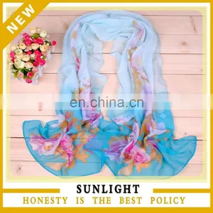 Suppliers Wholesale Cheap Fashion Design Chiffon Lady Scarf thumbnail-1
