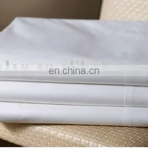 100% Egyptian Cotton 80x80 400T Satin White Bed Sheets for Hotels thumbnail-1