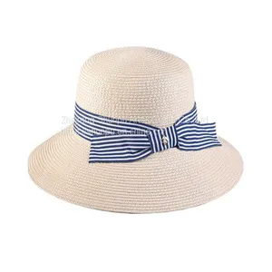 Paper Braid Bucket Hat With Bowknot thumbnail-1