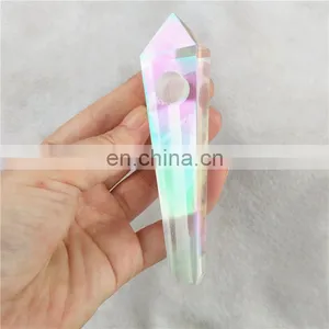 HQP-XJ20 HongQiang Smoking Accessories Natural Crystal Smoking Weed Engraved Logo Pipe Weed Smoking Pipes thumbnail-3