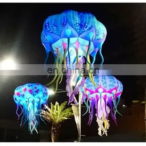 Stage Decoration LED Inflatables Ceiling Hanging Inflatable Lighting Jellyfish Balloon for Night Show thumbnail-6