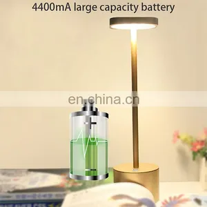 Customed Wholesale USB Rechargeable Outdoor Waterproof Wedding Restaurant Dinner Cordless Led Table Lamp thumbnail-7