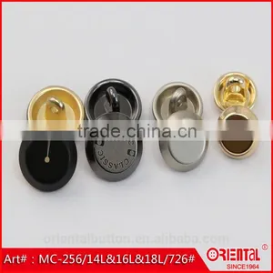 Matt Black Flat Front Gold Back Metal Shank Button thumbnail-5