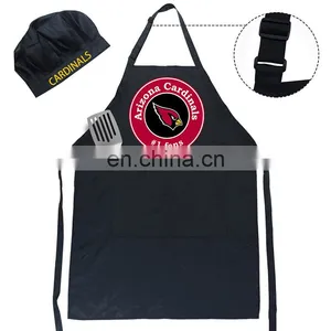Wholesale Custom Made Logo Printing Adjustable Polyester Durable Kitchen Apron For Cook With Pockets and Hats thumbnail-1