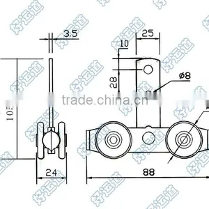 07125 Curtain Sider Trailer Roller Double Rollers thumbnail-2