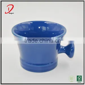 Wholesale Private Label Blue Ceramic Shaving Bowl With Handle thumbnail-1