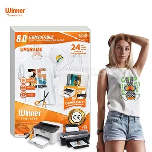 WinnerTransfer Cross-border Ink Jet Laser T-shirt Transfer Paper Can be Hand-painted and Printed Free Labeling thumbnail-1