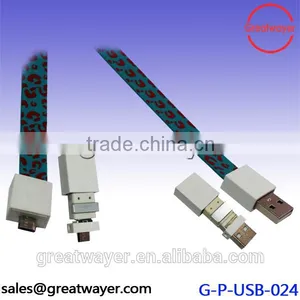 Color Flat Cell Phone Braided Micro Usb Cable for Mobile Phone thumbnail-1