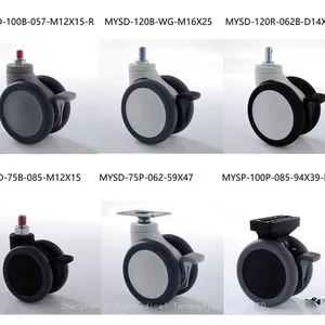 Medical Durable Quiet Caster Swivel Wheel for Hospital Bed With High Quality, Double Wheel Shock Resistance Caster Wheels thumbnail-4