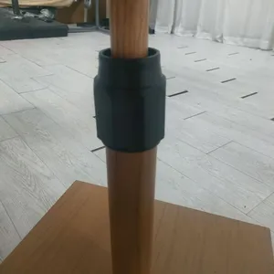 2025 Season New Arrive 2.4*2.4M Heavy Duty Aluminum Outdoor Umbrella Hand Push Parasol Waterproof Frame With Wooden Looking thumbnail-4