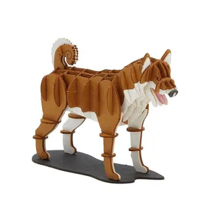 Wholesale Animals Shiba Inu Dog 3D Puzzle DIY Craft Kit for Adults and Kids - Cute Shiba Inu Pets Paper Craft Model thumbnail-3