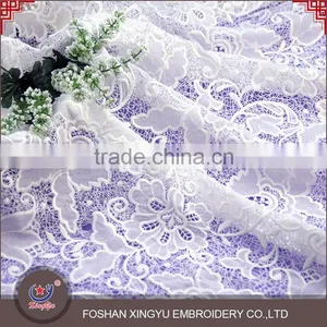 China Supplier Beautiful Flower Chemical Water Soluble Laser Lace Embroidery Fabric thumbnail-4