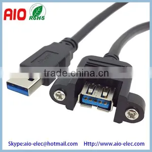 50cm USB 3.0 A Type Male to Female Extension Cable With Screw Holes Can Locked the Front or Rear of Panel thumbnail-1