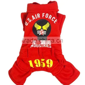 200 Pcs Sold in One Day Fit for Spring and Autumn USA Air Force Printed Red Dog Fleece Pet Clothes thumbnail-5