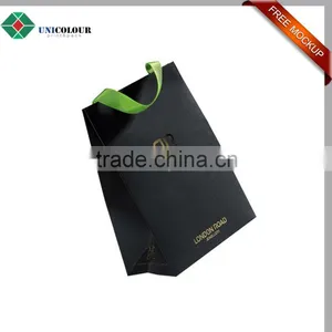 Custom Fancy Design Logo Printed Paper Bags With Ribbon Handles thumbnail-2