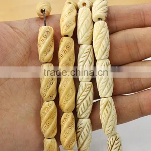 OB030 For Bracelets or Necklace Carved Chunky Bone Beads thumbnail-2