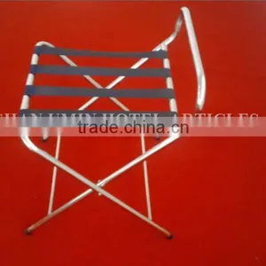 Hotel Chrome Luggage Rack With Back thumbnail-4
