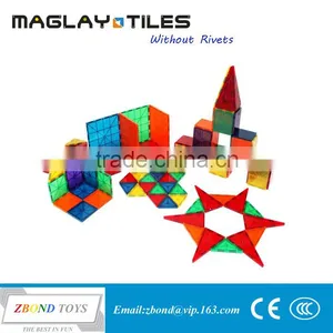 Magnet Building Tiles 60 Piece Set Clear 3D Color for Kids Quality Choice thumbnail-1