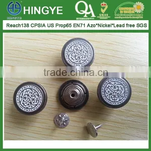 White Enameled Zinc Alloy Cap Jeans Button -- JB1412002 thumbnail-1