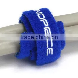 Logo Print Electric Nylon Magic Tape Hook and Loop Cable Tie thumbnail-5