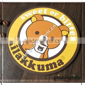 Advertising Gift Lovely Bear Embossed PVC Waterproof Drink Coaster thumbnail-1