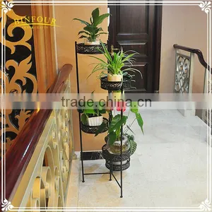 6 Layers Metal Black Round Foldable Plant Stand thumbnail-3