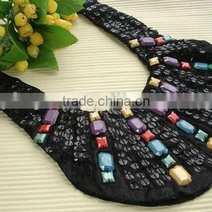 Ladies Fashion Metal Cloth Accessories, Embroidered Neck Design thumbnail-1