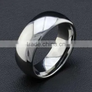 High Polished Men Mirror Ring, Mirror Tungsten Silver Ring Mens thumbnail-4