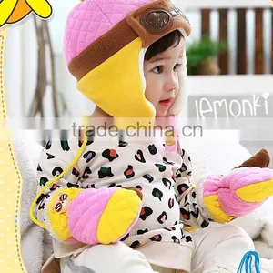 Plush Children's Hat ,Head Warmer, Pilot Hat,Ball Set, Hat Plane Pattern ,Pattern thumbnail-3