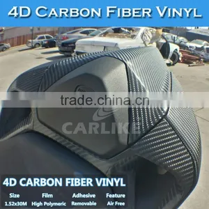 SINO 4D Black Carbon Fiber Decorative Motor Sticker /Carbon Fiber Foil 1.52x30M thumbnail-5