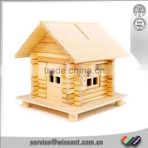 Kid's DIY Wooden Puzzle Piggy Bank House thumbnail-1