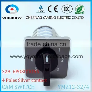 Cam Switch YMZ12-32/4 0-6 Positions 32A Ui 690V 4 Poles White Black Changeover Rotary Switch Sliver Point Contacts thumbnail-5