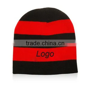 Acrylic Knit Striped Beanie thumbnail-2