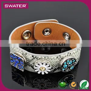 Wholesale Leather Wrap Bracelet With Snap Button Jewelry Fit For Button thumbnail-1