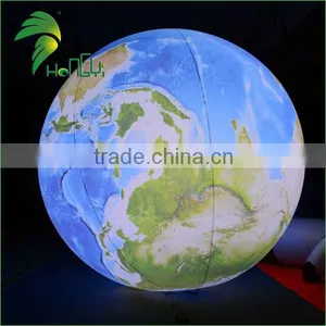 1M Diameter Party Restaurant Decoration PVC Inflatable LED Light Earth Globe Balloon thumbnail-1