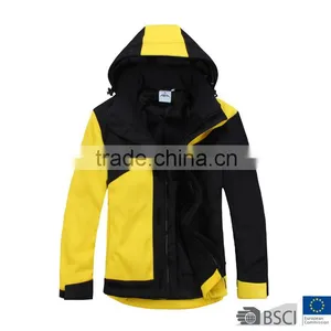 Children Fantastic Color Blocked 3 Layers Bonded Waterproof Softshell Jacket Black Yellow thumbnail-1