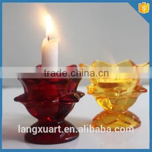 LX-Z045 Double Purpose Lotus Flower Colored Candle Holder With Foot thumbnail-1