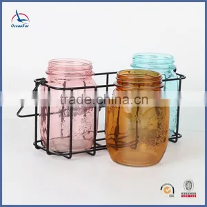 Cheap Price Decorative Mason Jars Custom Made Embossed Mason Jar thumbnail-2
