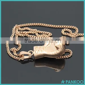 Wholesale Punk Style 18k Gold Plated Boxing Glove Pendant,stainless Steel Fist Glove Necklace Pendant thumbnail-5