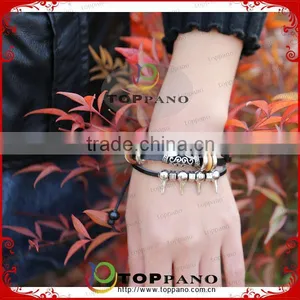 Newest Design Hot Sale Fashion Cheap Leather Barcelet Jewelry thumbnail-1