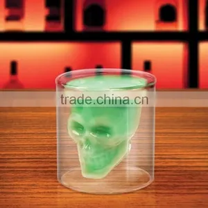 Skull Glass Cup/ Handmade Glass Cup/ Square Glass Cup thumbnail-1