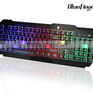Cheaper Black Waterproof Keyboard for Gaming With Rainbow Backlit thumbnail-1