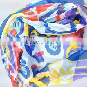 Fashion Transfer Printing Silk Scarf for Lady and Children Professional Supplier thumbnail-1